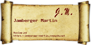 Jamberger Martin névjegykártya